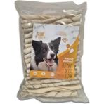 Die Grup Doğal Deri Beyaz Burgu Köpek Ödül Çubuğu, 350 gr
