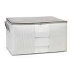 Die Grup Gri Çizgili Mega Boy Pvc Pencereli Hurç, 75 x 40 x 40 cm