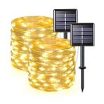 Die Grup Güneş Enerjili LED Işık Zinciri – 20 Metre, 200 Led, IP64 Su Geçirmez, 8 Modlu, Sıcak Beyaz Işık, Bahçe, Ağaç, Teras, Düğün, Parti ve Noel Dekoru Için [enerji Sınıfı A]
