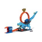 Die Grup Hot Wheels Dinozor ile Mücadele™ Oyun Seti 1 Adet Oyuncak Araba Içeren Hot Wheels™ Şehri Pist Seti, T-Rex Akrobasi ve Yarış Çemberli Oyun Seti HKX42