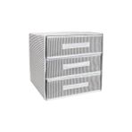 Die Grup Katlanabilir Üç Çekmeceli Dolap Düzenleyici Çamaşır Organizeri Takı Kutusu Gardrob Kumaş Düzenleyici 32X32X32CM (1)