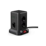 Die Grup Kule Tipi Çoklu Priz - 3 Usb-A + 1 Type-C Çıkışlı, Akım Korumalı, Tek Tuş Kontrollü Masaüstü Priz - Renkli
