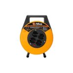 Die Grup Makaralı Seyyar Kablo, 3x1,5 Mm², Dayanıklı Uzatma Kablosu, Dörtlü Prizli, Elektrik Kablosu, Iç Mekan, Dış Mekan Kullanımına Uygun, Endüstriyel Tip, Taşınabilir Enerji Dağıtım Tamburu (10 M) - Renkli