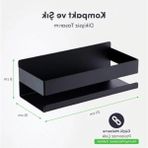 Die Grup Mallart® Siyah Paslanmaz Metal Banyo Rafı - 3m Yapışkanlı Duş Rafı ve Mutfak Düzenleyici Organizer - Matkap Gerektirmeyen Kolay Montaj - 41 Delft Blue