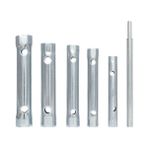 Die Grup Mastertools 6 Parça Boru Tipi Lokma Anahtar Takımı - 8MM-17MM Metrik Çift Taraflı Somun Sıkma Seti - T-Kollu Musluk, Batarya ve Buji Sökme Aparatı - Krom Kaplama Dayanıklı Çelik