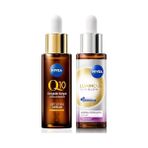 Die Grup Nivea LUMINOUS630 Skin Glow Anında Aydınlatıcı Cilt Bakım Serumu 30ML ve Q10 Kırışıklık Karşıtı Serum 30ML