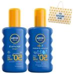 Die Grup Nıvea Sun Spf 50+ Koruma & 48 Saat Nemlendirme Güneş Kremi Sprey 200 ml ve Nıvea Sun Spf 50+ Koruma & Bakım Çocuk Güneş Spreyi 200 ml