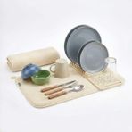 Die Grup Orret Home Mikrofiber Su Emici Bulaşıklık Matı – 37X60 cm Tezgâh Üstü Bulaşık Kurutma Matı, Kaymaz Su Emici Mutfak Matı, Katlanabilir Tabaklık Süzgeçli Plastik Sepetli Kurulama Örtüsü (Krem)