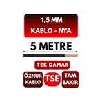 Die Grup Öznur 1,5 mm Nya Enerji Kablosu, 5 Metre, Siyah - Renkli