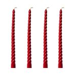 Die Grup Petekoğlu (4 Adet 27.5cm) Balmumu Mum Konik Burgulu Balmumu Şamdan Mumu Doğal Petek Balmumu Mum Dekoratif Kırılmaz Akmaz Mum Bal Mumu Beeswax Candle (Kırmızı) [enerji Sınıfı A] - Renkli - 1