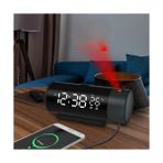Die Grup Projeksiyonlu Silindir USB Güç LED Ekran Çalar Saat Sıcaklık Çift Alarm