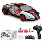 Die Grup Rc Drift Araba Uzaktan Kumanda Araba 2.4ghz 1:24 Ölçekli 4WD 15KM/H Yüksek Hızlı Model Araç LED Işıkları Sürüklenen Lastik Yarışı Spor Oyuncak Araba Yetişkin Erkek Kız Çocuklar Için Hediye 2 Adet Şarj