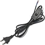 Die Grup Sekatech Fişli & Anahtarlı Arapuarlı Hazır Kablo | 2 Metre Siyah Uzatma Kablosu | 0,50 Mm² Kesit | Aplik, Abajur, Masa Lambası, LED Trafosu ve Tuz Lambası Için - Renkli - 1