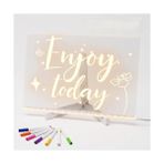 Die Grup Shopexxtra LED Işıklı Şeffaf Çizim Tableti ve Yazı Tahtası - 30X20 Cm, Ayarlanabilir Standlı Akrilik Not Panosu, USB Güçlü Eğitici Çocuk Boyama Seti, 7 Renkli Kalem ve Temizleme Bezi Hediyeli - 41 Delft Blue