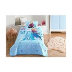 Die Grup Taç Disney Frozen Flower Power Cpp Standart Pamuk-Polyester Nevresim Takımı, Mavi, Tek Kişilik - Renkli