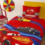 Die Grup Tek Kişilik Pamuk Nevresim Takımı - Disney Cars Temalı Kırmızı - Renkli