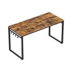 Die Grup Vasagle Çalışma, Bilgisayar, Ofis Masası, 8 Kancalı, 140 x 60 x 75 Cm, Çalışma Odası, Ev Ofisi, Ofis, Metal, Endüstriyel Tasarım, Vintage Kahverengi/siyah LWD59X - 1*1 - Renkli