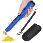 Diealles Shine Metal dedektörü, Pinpointer, su geçirmez taşınabilir metal detektörü, entegre LED göstergeli, 360° tarama iğnesi, Pointer altın, madeni, para avı için metal vizör, takı, mavi