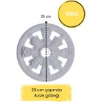 Diecor Dekoratif Boyanabilir Polimer 25 cm Saray Tavan Avize Göbeği - Beyaz