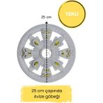 Diecor Dekoratif Polimer 25 cm Saray Tavan Avize Göbeği - Beyaz - Altın