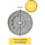 Diecor Dekoratif Polimer 40 cm Saray Tavan Avize Göbeği - Beyaz - Altın
