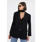 Diemmood Kadın Oversize Siyah Blazer Ceket