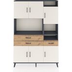 Dienni Arges Dolap 10 Raflı 3 Çekmeceli 6 Kapaklı 132X30X195 Antrasit-Çam/aytaşı