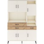 Dienni Arges Dolap 10 Raflı 3 Çekmeceli 6 Kapaklı 132X30X195 Aytaşı-Aytaşı/çam - Krem