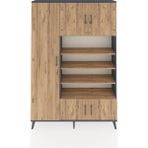 Dienni Arges Dolap 10 Raflı 5 Kapaklı 132X30X195 Antrasit-Çam/çam