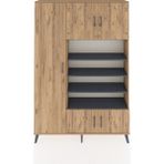 Dienni Arges Dolap 10 Raflı 5 Kapaklı 132X30X195 Çam-Antrasit/çam - Atlas Çam