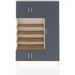 Dienni Arges Dolap 11 Raflı 5 Kapaklı 132X30X195 Aytaşı-Antrasit/çam - Krem