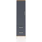 Dienni Arges Dolap 2 Raflı 2 Çekmeceli Tek Kapaklı 44X30X182 Çam-Antrasit - Atlas Çam