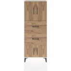 Dienni Arges Dolap 2 Raflı 4 Çekmeceli 2 Kapaklı 60X30X163 Aytaşı-Çam - Krem