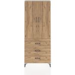 Dienni Arges Dolap 3 Raflı 3 Çekmeceli 2 Kapaklı 88X30X221 Aytaşı-Çam - Krem
