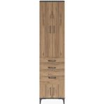 Dienni Arges Dolap 3 Raflı 3 Çekmeceli 4 Kapaklı 60X30X243 Antrasit-Çam