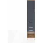 Dienni Arges Dolap 3 Raflı 3 Çekmeceli Tek Kapaklı 44X30X221 Çam-Antrasit - Atlas Çam