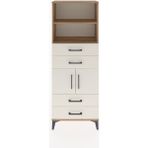 Dienni Arges Dolap 3 Raflı 4 Çekmeceli 2 Kapaklı 60X30X163 Çam-Aytaşı - Atlas Çam