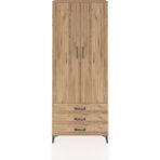 Dienni Arges Dolap 4 Raflı 3 Çekmeceli 2 Kapaklı 88X30X221 Çam-Çam - Atlas Çam