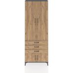 Dienni Arges Dolap 4 Raflı 3 Çekmeceli 4 Kapaklı 88X30X243 Antrasit-Çam