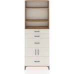 Dienni Arges Dolap 4 Raflı 4 Çekmeceli 2 Kapaklı 88X30X243 Çam-Aytaşı - Atlas Çam