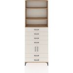 Dienni Arges Dolap 4 Raflı 6 Çekmeceli 2 Kapaklı 88X30X243 Çam-Aytaşı - Atlas Çam