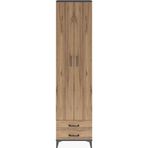 Dienni Arges Dolap 5 Raflı 2 Çekmeceli 2 Kapaklı 60 x 30 x 243 cm Antrasit - Çam