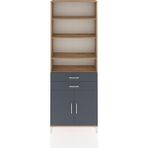 Dienni Arges Dolap 5 Raflı 2 Çekmeceli 2 Kapaklı 88X30X243 Çam-Antrasit - Atlas Çam