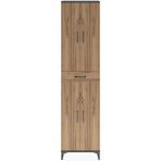 Dienni Arges Dolap 5 Raflı Tek Çekmeceli 4 Kapaklı 60X30X243 Antrasit-Çam