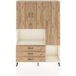 Dienni Arges Dolap 6 Raflı 3 Çekmeceli 3 Kapaklı 132X30X195 Aytaşı-Çam/çam - Krem