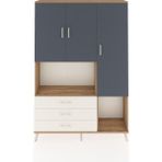 Dienni Arges Dolap 6 Raflı 3 Çekmeceli 3 Kapaklı 132X30X195 Çam-Aytaşı/antrasit - Atlas Çam