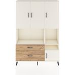Dienni Arges Dolap 7 Raflı 2 Çekmeceli 4 Kapaklı 132X30X195 Aytaşı-Aytaşı/çam - Krem