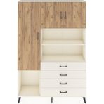 Dienni Arges Dolap 7 Raflı 4 Çekmeceli 3 Kapaklı 132X30X195 Aytaşı-Çam/aytaşı - Krem