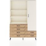 Dienni Arges Dolap 7 Raflı 6 Çekmeceli Tek Kapaklı 132X30X195 Aytaşı-Çam/aytaşı - Krem