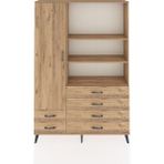 Dienni Arges Dolap 7 Raflı 6 Çekmeceli Tek Kapaklı 132X30X195 Çam-Çam/çam - Atlas Çam